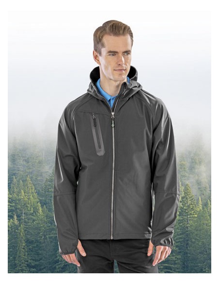 RES-R909X-3-Layer Recycled Printable Hooded Casual Softshell Jacket 2